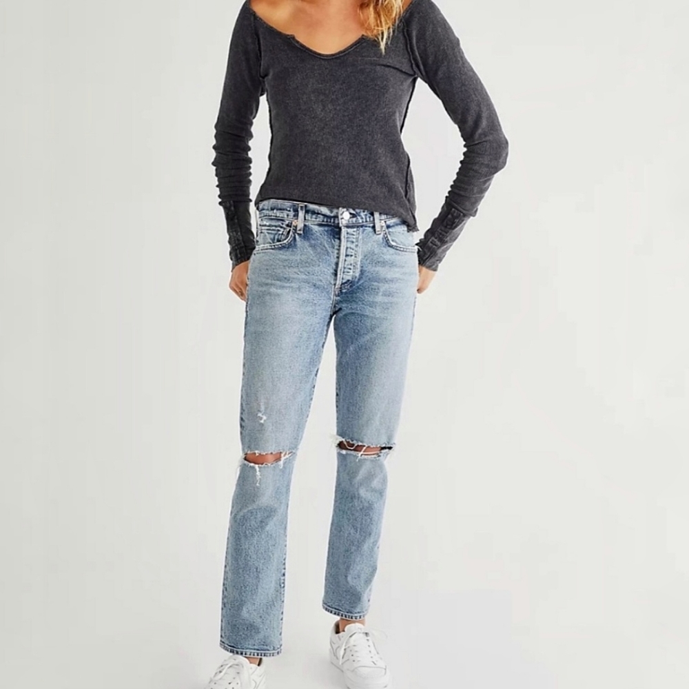 Citizens of Humanity Emerson Straight Leg Boyfriend Light Wash Rigid Jeans